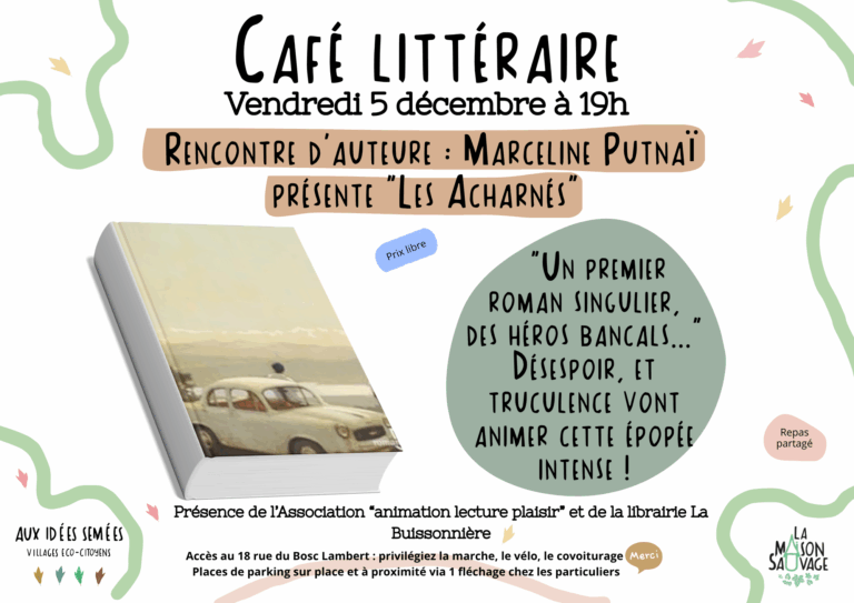 Café littéraire : rencontre d’auteure avec Marceline Putnaï